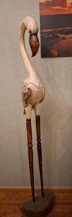 Houten Flamingo Decoratiebeeld, Huis en Inrichting, Woonaccessoires | Overige, Ophalen