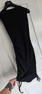 Zwart rib jurkje met veter - S/M - Nieuw, Zwart, Nieuw, Ophalen of Verzenden, Maat 36 (S)