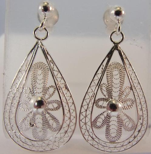 Handgemaakte sterling zilveren filigrain oorhangers NIEUW, Sieraden, Tassen en Uiterlijk, Oorbellen, Nieuw, Hangers, Zilver, Zilver
