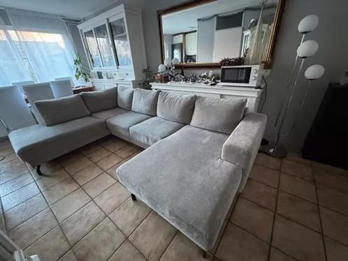 Capri Hoekbank / Loungebank - Rebel 24 Greige (Lichtgrijs), Huis en Inrichting, Banken | Bankstellen, Gebruikt, Hoekbank, Vierpersoons of meer