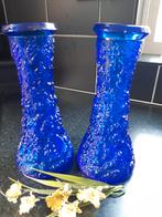 Zweedse vintage Vazen  Kobalt blauw Skruf glas, Huis en Inrichting, Gebruikt, Blauw, Ophalen of Verzenden, Glas