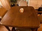 Zware houten tafel met 4 stoelen, Huis en Inrichting, Tafels | Eettafels, Ophalen, Gebruikt, Rechthoekig, 100 tot 150 cm