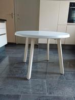 ronde houten  inklapbare tafel 90cm doorsnee ,4 tuinstoelen, Huis en Inrichting, Tafels | Eettafels, 50 tot 100 cm, Rond, Zo goed als nieuw