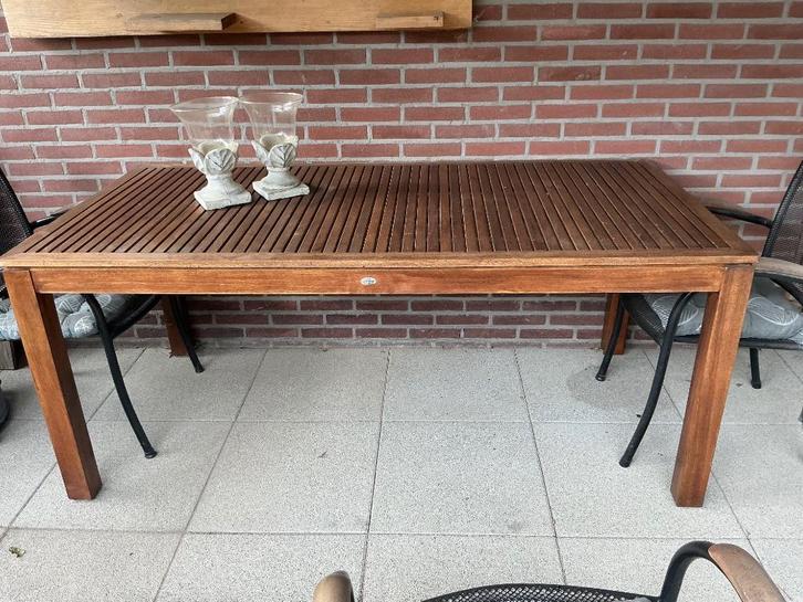 Tuinset, Tuin en Terras, Tuinsets en Loungesets, Gebruikt, Tuinset, Teakhout, 4 zitplaatsen, Eettafel, Stoel, Ophalen