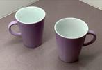 Twee Lila Mokken van: Koken & Wonen, Huis en Inrichting, Keuken | Servies, Ophalen of Verzenden, Zo goed als nieuw, Overige stijlen