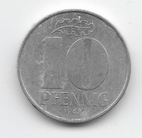 DDR 10 pfennig 1968 KM# 10, Postzegels en Munten, Munten | Europa | Niet-Euromunten, Losse munt, Duitsland, Verzenden