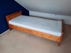 Te koop extra lang 1 persoonsbed inclusief matras 90x210, Ophalen, 90 cm, Eenpersoons, Bruin