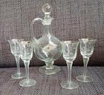 geslepen karaf met glaasjes, Ophalen of Verzenden