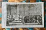Originele antieke prent uit 1750 Openb. Gehoor Louis XV 1719, Antiek en Kunst, Kunst | Etsen en Gravures, Ophalen of Verzenden