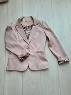 Osley blazer 38 M glanzend bruin beige panterprint, Maat 38/40 (M), Verzenden, Beige, Osley