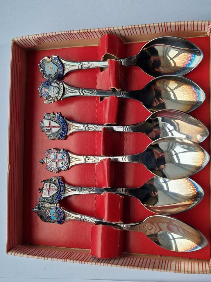 Verzilverde theelepels met Australische steden, Antiek en Kunst, Antiek | Bestek, Ophalen of Verzenden