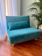 Slaapbank - Mid century stijl - Maison du Monde - 1 persoons, Ophalen, 100 cm, Eenpersoons, Blauw