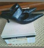 Zwart gevlochten lederen muilen/open pumps Pons Quintana 38, Verzenden, Zwart, Sandalen of Muiltjes, Zo goed als nieuw