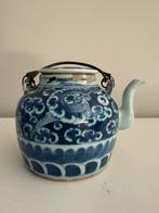 OUDE CHINESE TREKPOT theepot blauw wit, Ophalen of Verzenden
