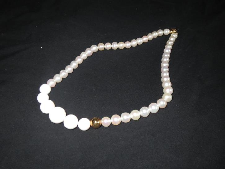 Parelketting Nimei, Sieraden, Tassen en Uiterlijk, Antieke sieraden, Ketting, Goud, Ophalen of Verzenden