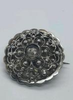 Antieke Zilveren Broche met Steen, Ophalen of Verzenden