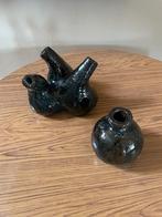 Studio Ikebana Raku tafelset jaren 70, Wabi Sabi Steengoed, Hobby en Vrije tijd, Pottenbakken, Ophalen of Verzenden, Gebruikt