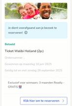 Walibi pret.. Let op! 1 ticket, Tickets en Kaartjes, Eén persoon, Ticket of Toegangskaart