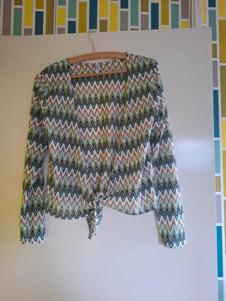 Leuke blouse/vest met zigzag patroon - Maat M, Kleding | Dames, Blouses en Tunieken, Zo goed als nieuw, Maat 38/40 (M), Overige kleuren