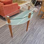 Glazen site table half ovaal bijzettafel, Ophalen, ., Zo goed als nieuw, .