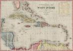 Antieke landkaart van West Indië Caribisch Gebied (repro), Boeken, Atlassen en Landkaarten, Nederland, Ophalen of Verzenden, Landkaart