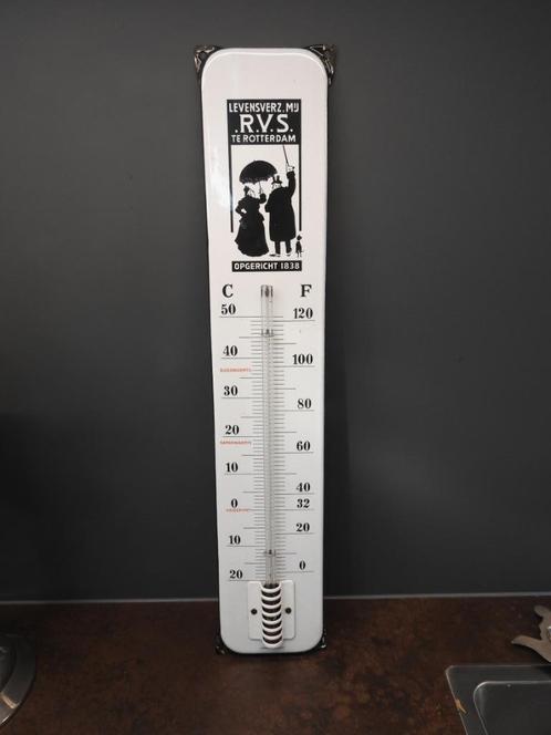 emaille Thermometer RVS verzekering, Antiek en Kunst, Antiek | Emaille, Ophalen of Verzenden