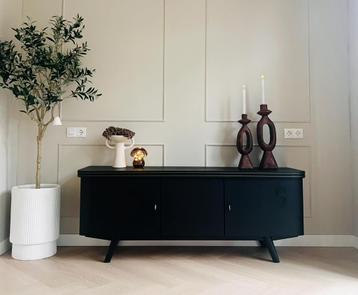 🖤 Vintage retro dressoir lowboard tv kast jaren ‘60 zwart beschikbaar voor biedingen