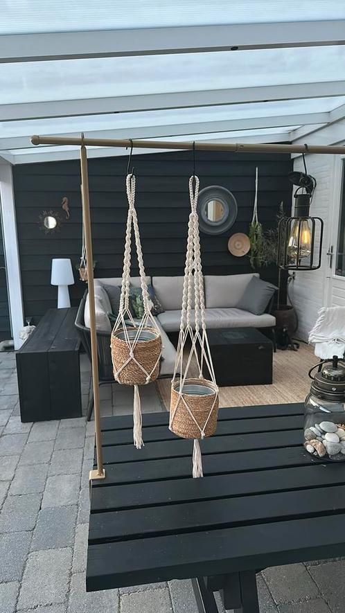 Macramé plantenhangers boho - Ibiza stijl 2 stuks, Huis en Inrichting, Kamerplanten, Overige soorten, Minder dan 100 cm, Ophalen of Verzenden
