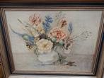 Schilderij met Pastel bloemen, Ophalen of Verzenden