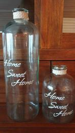 Glazen Flessen 'Home Sweet Home'  |  2  maten, Ophalen of Verzenden, Zo goed als nieuw