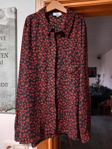 Damesblouse zwart met 2 kleuren bruin maat M beschikbaar voor biedingen