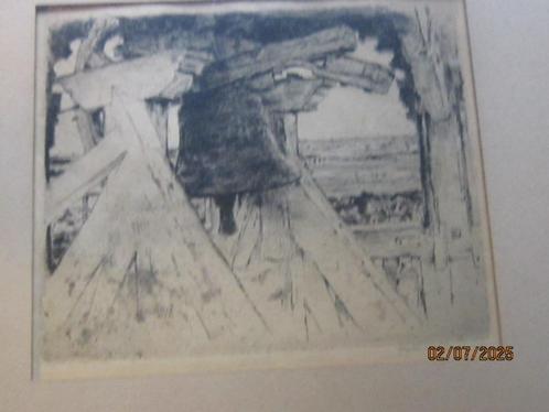 WALTER VAES, Mooie gesigneerde Ets van de KLOK van DEURNE, Antiek en Kunst, Kunst | Etsen en Gravures, Ophalen