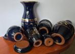 Tjechisch Vintage Aardewerk Blauw met Goud, Ophalen of Verzenden