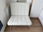 Barcelona chair met witte stof, Huis en Inrichting, Fauteuils, Ophalen, Gebruikt, Stof