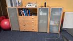 hoge boekenkast met schuifdeur en lage ladenkasten, Zakelijke goederen, Kantoor en Winkelinrichting | Kantoormeubilair en Inrichting