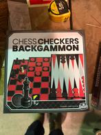 Bordspel 3-in1 - Schaakspel damspel backgammon, Ophalen of Verzenden, Zo goed als nieuw