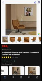 Draaifauteuil Vrijhoeve Caramel, Huis en Inrichting, Fauteuils, Ophalen of Verzenden, Nieuw, Stof, 75 tot 100 cm