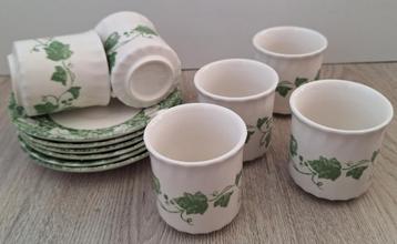 6 kop en schotels Churchill Staffordshire  vintage jaren 60 beschikbaar voor biedingen