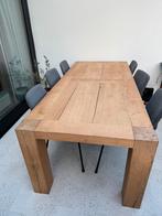 Massief eiken tafel (230x100), Ophalen, Gebruikt, 200 cm of meer, 50 tot 100 cm