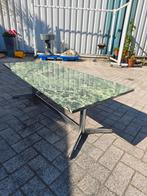 Vintage Salontafel Groen Marmer '60s, Huis en Inrichting, Ophalen, Gebruikt, 100 tot 150 cm, Vintage
