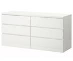 MALM Ladekast met 6 lades, wit, 160x78 cm, Huis en Inrichting, Kasten | Ladekasten, Ophalen, Gebruikt, 5 laden of meer, 150 tot 200 cm