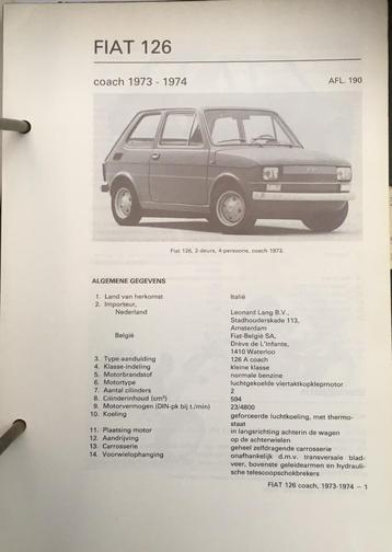 Fiat 126 1973-74. Olyslagers autotechnisch handboek 69 blz. 