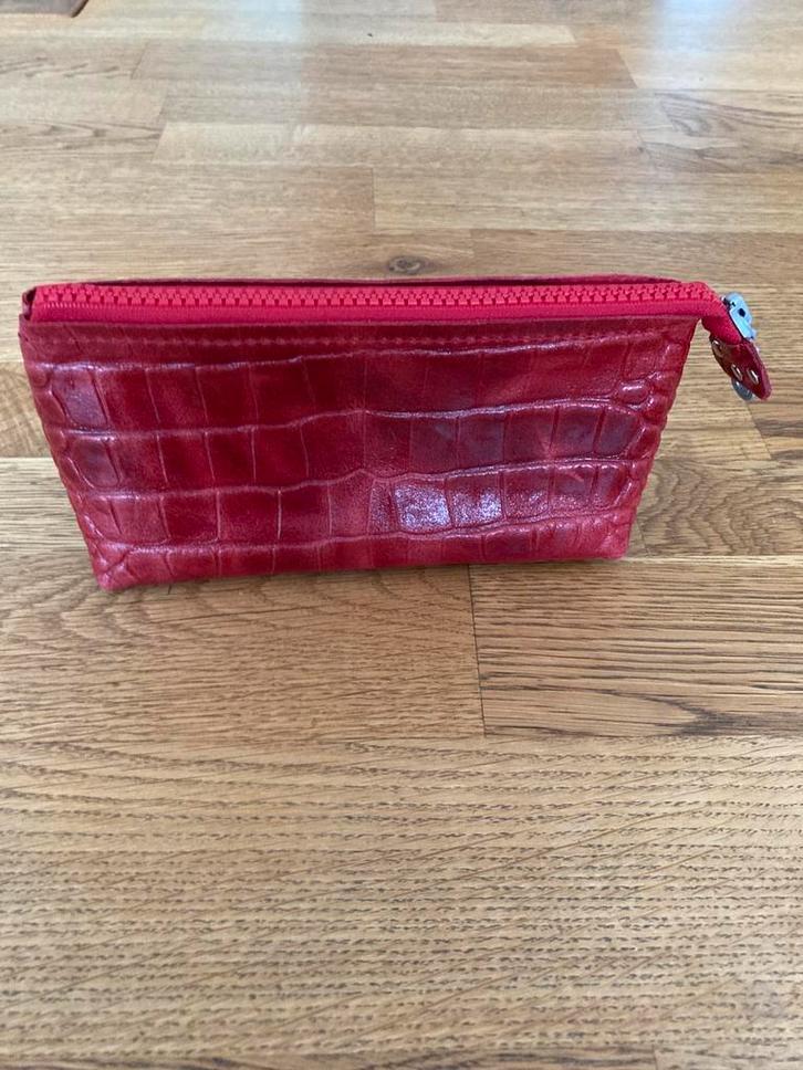 Echt leren handgemaakte make up tasjes, Sieraden, Tassen en Uiterlijk, Portemonnees, Nieuw, Rood, Leer, Ophalen of Verzenden
