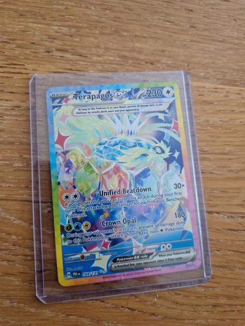 Terapagos EX 169/131 PRE - NM conditie, Hobby en Vrije tijd, Verzamelkaartspellen | Pokémon, Nieuw, Losse kaart, Ophalen of Verzenden
