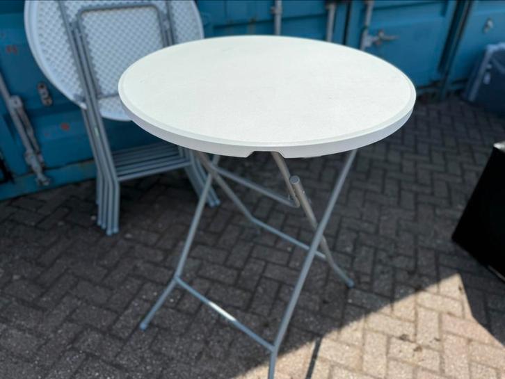 Statafels tafels rond wit 6 stuks, Huis en Inrichting, Tafels | Statafels, Zo goed als nieuw, Ophalen