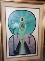 gesigneerd surealistisch werk olie op doek, Ophalen of Verzenden