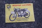 lucifermerk   BROMFIETS  KAPTEIN MOBYLETTE GRAND SPORT, Verzamelen, Ophalen of Verzenden, Gebruikt, Luciferdoosjes of -merken