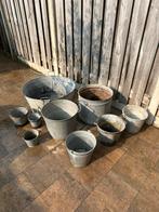 9 goede vintage zinken teilen / bloembakken / plantenbakken, Tuin en Terras, Bloembakken en Plantenbakken, Ophalen of Verzenden