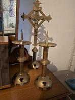 2 koperen kandelaars en 1 Christus, Antiek en Kunst, Ophalen of Verzenden