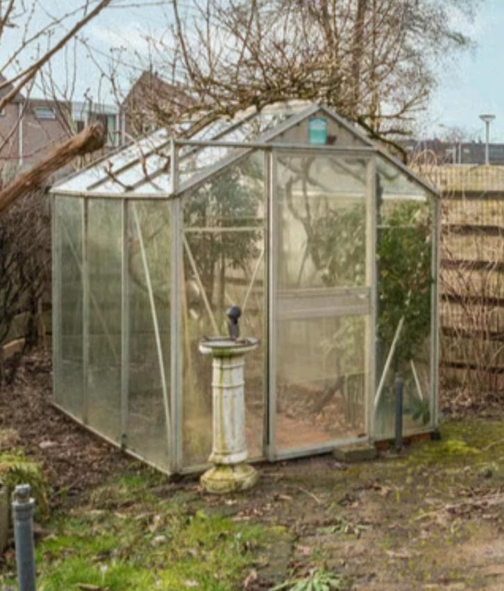Greenhouse / kas van glas en aluminium 155x255, Tuin en Terras, Kassen, Gebruikt, Aluminium, Glas, Ophalen